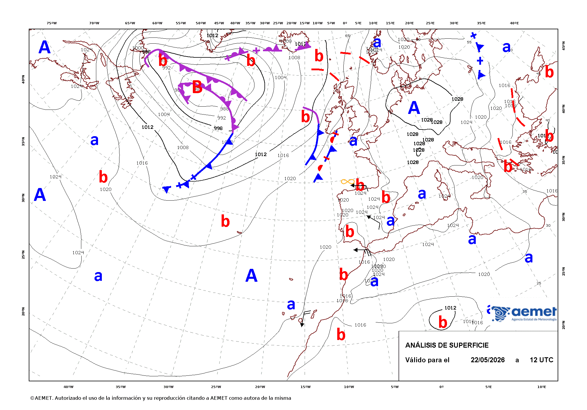 Synoptic analysis – 12 UTC