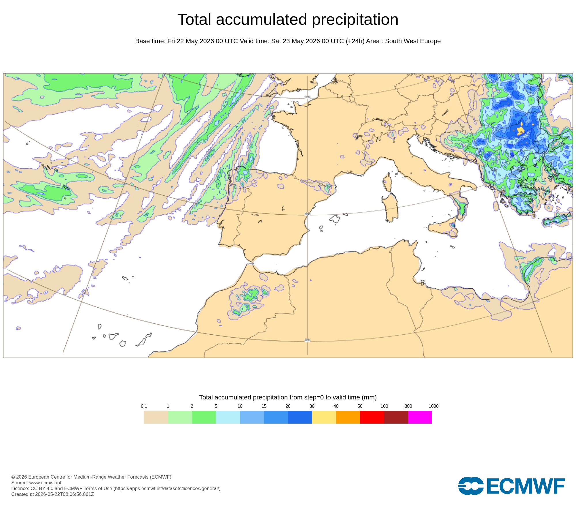 Precipitation forecast – Day 1