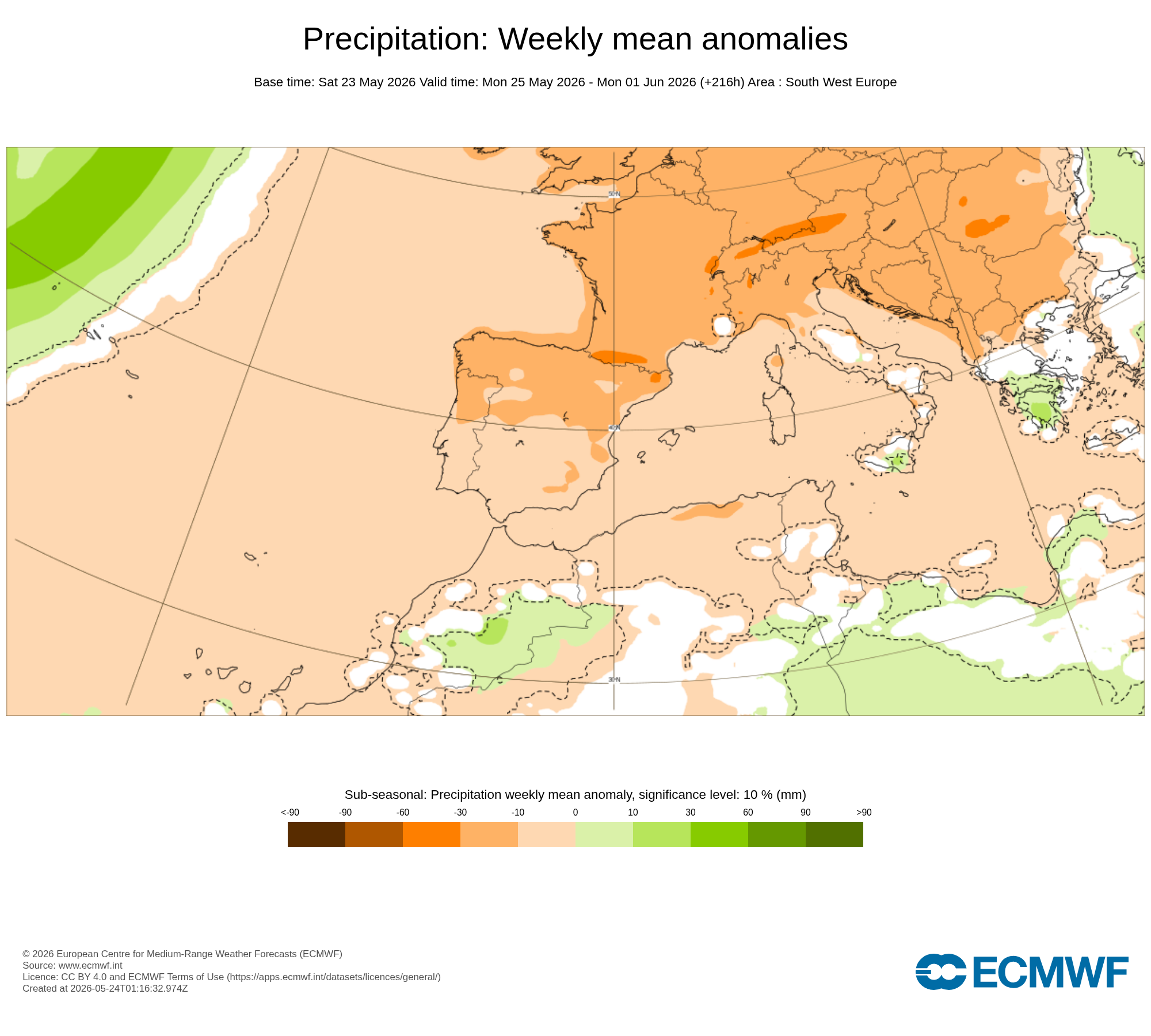Precipitation anomaly — Week 1